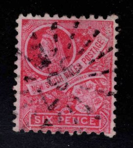 New South Wales Scott 80 Used wmk 55, perf 11x12 Victoria 6p stamp