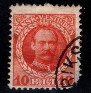 Danish West Indies DWI  Scott 44 used stamp Clipped lower right corner