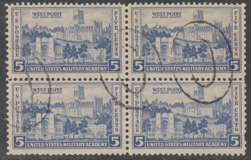 U.S. 789, WESTPOINT ISSUE. USED BLOCK OF 4, VF. (60)