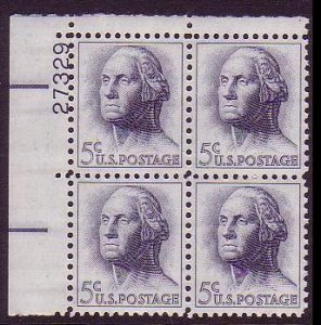 USA George Washington 5c Plate Block 1962 MNH SG#1207 MI#817