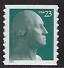 Catalog # 3617 Coil Single Stamp George Washington Green Color  Stamp