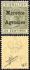 Morocco Agencies SG11 20c Olive-green Opt Type 2 M/M Cat 15 pounds