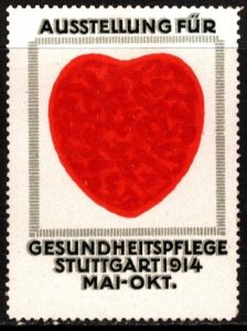 1914 German Poster Stamp Stuttgart Exhibition For Health Care