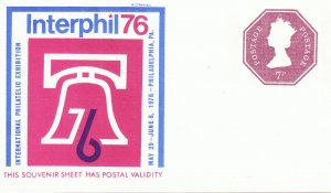 UK - Interphil 76 Postal Card with Show Logo