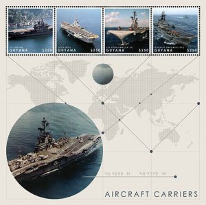 Guyana - 2013 - Aircraft Carriers - Sheet Of 4 - MNH