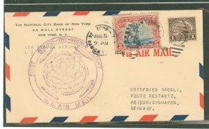 US 571/C11 Cover carried on the August 1929 Round the World Graf Zeppelin (LZ 127) from Lakehurst, NJ to Friedrichshafen, German