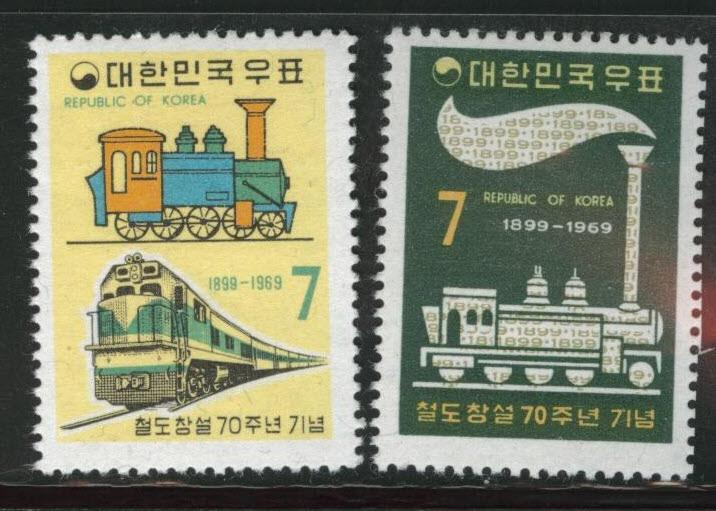 Korea Scott 684-685 MNH** Sept. 18 1969 Train set CV $3