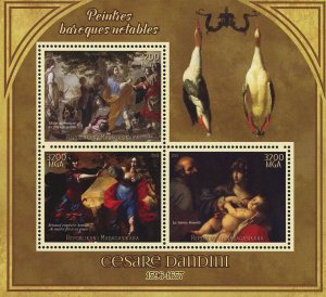 Cesare Dandini Barroque Painter Art Sov. Sheet of 3 Stamps MNH
