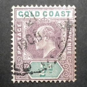 BRITISH EMPIRE GOLD COAST STAMP 1902. SCOTT # 38. USED