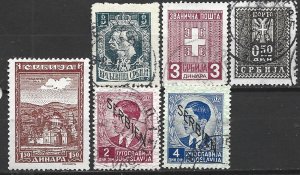 COLLECTION LOT 15883 SERBIA 6 MH/USED STAMPS 1918+ CV+$19