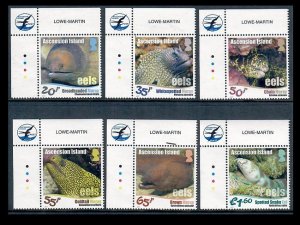 Ascension Island 1177-1182 Eels MNH Corner Set