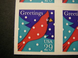 Scott 2874, 29c Christmas Cardinal, MNH Booklet single