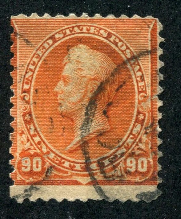 Scott #229    90c  Perry  Orange  Banknote issue F-VF CV $175 ⭐⭐⭐⭐⭐⭐