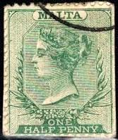 Queen Victoria, Malta stamp SC#3 used