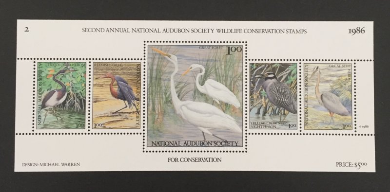 Wildlife Conservation Stamps 1985-91 S/S, MNH, 7 Pics