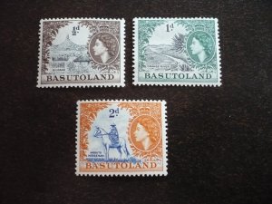 Stamps - Basutoland - Scott# 46-48 - Mint Hinged Partial Set of 3 Stamps