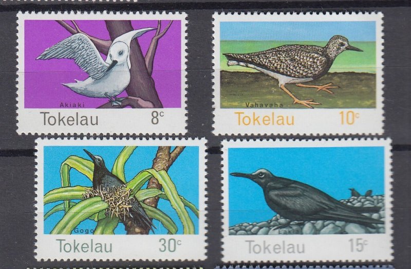 J39629, JL stamps,1977 tokelau set mnh #57-60 birds