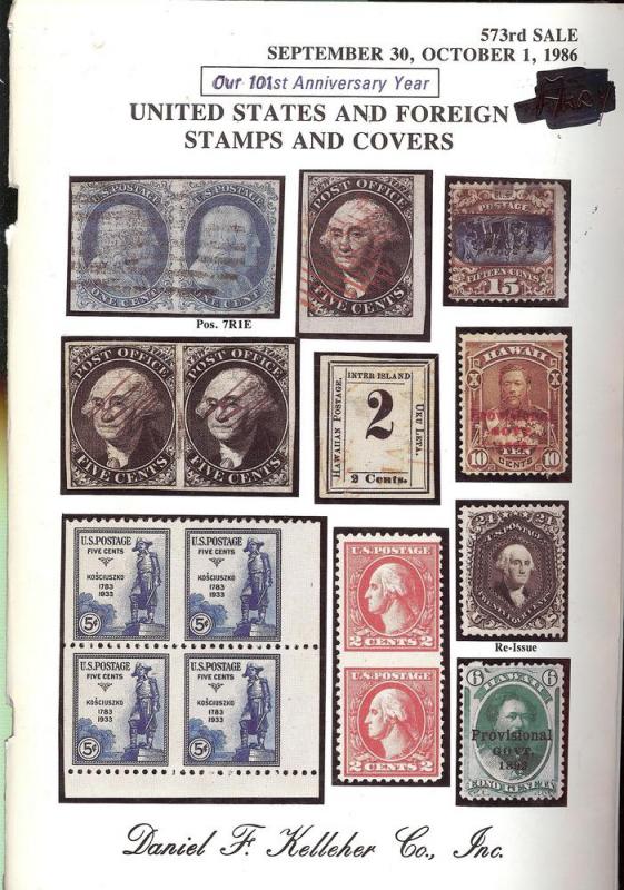 United States and Foreign Stamps and Covers, Kelleher 573