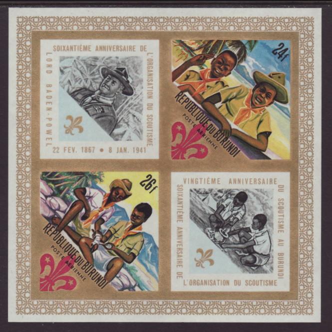 Burundi C44-C45 Boy Scouts Imperf Souvenir Sheet MNH VF