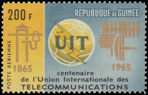 Guinea #380-381, Complete Set(4), 1965, ITU, Never Hinged