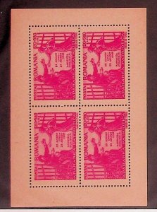 ROMANIA Sc B293 NH MINISHEET OF 1945 - GRAY PAPER