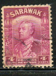 SARAWAK #114  1934  4c    SIR CHARLES VYNER BROOKE  F-VF  USED