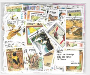 Thematic Worldwide Postage Stamps - Birds - 250 different #2515