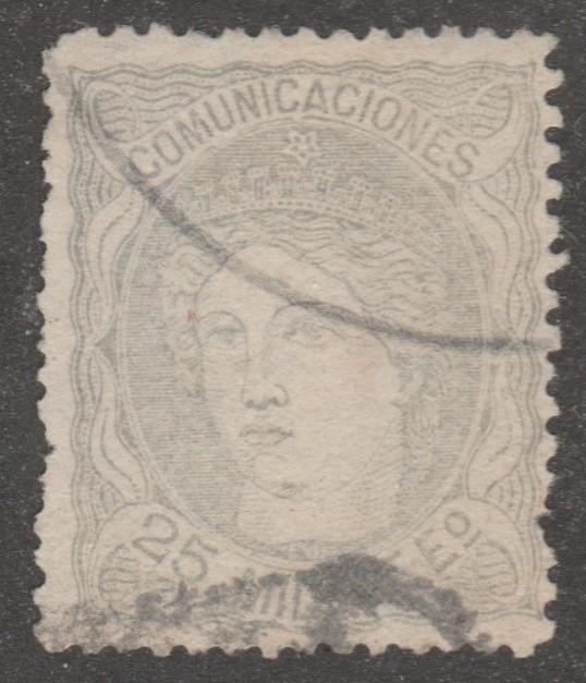 Spain stamp, used,Scott# 165, lady, silver,   #M400