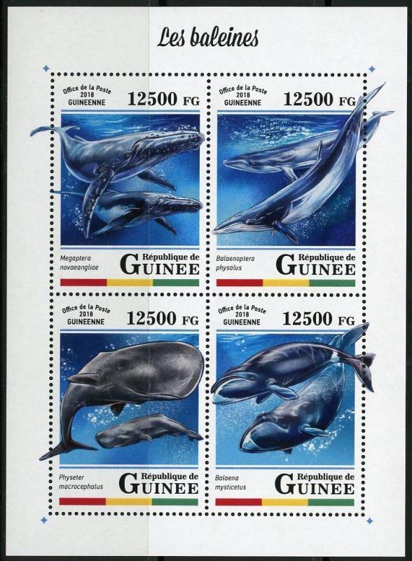 GUINEA 2018  WHALES SHEET MINT  NH