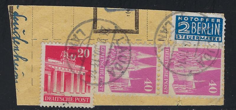 Germany AM Post Scott # 646, 651 pair, RA4, used, opp