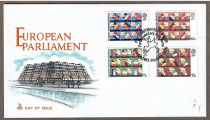 UK # 859 - 862 , European Parliament First Elections Mercury FDC - I Combine S/H