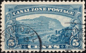CANAL ZONE - 1929 Sc.107 5c blue - VF Used (920zd)