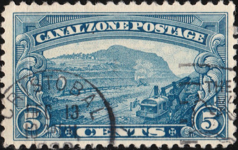 CANAL ZONE - 1929 Sc.107 5c blue - VF Used (920zd)