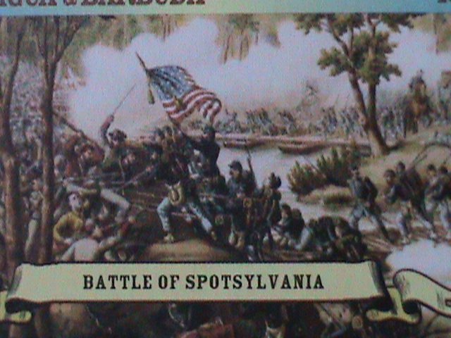 ​ANTIQUE-BARBUDA -AMERICAN CIVIL WAR-THE BATTLE FIELDS MNH SHEET VERY FINE