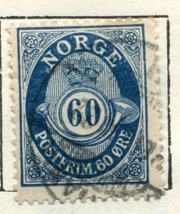 NORWAY;    1894 early  ' ore ' issue fine used value 60.ore