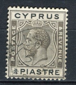 CYPRUS; 1925 early GV issue fine used 3/4Pi. value