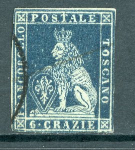 Italy 1862 Tuscany 6cr Scott #15 VFU O997⭐⭐⭐⭐⭐