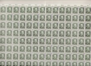 POLAND 1950 BIERUT GROSZY OVPT Type 8A OLSZTYN PURPLE MNH SHEET OF 140, RARE!