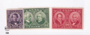 CANADA # 146-148 VF-MNH HISTORICAL ISSUES  CAT VALUE $132 (KIMSS30)