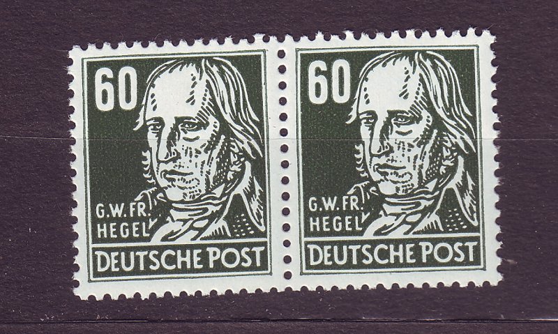 J23547 JLstamps 1953 germany DDR pair mnh #133 hegel wmk 297