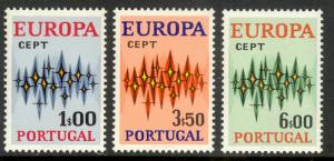 PORTUGAL 1972 EUROPA Set Sc 1141-1143 MNH
