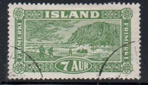 Iceland Sc 144 1925 7 aur Landing the Mail stamp used