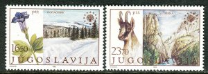 2000 - Yugoslavia 1983 - European Nature Protection - Flowers - Chamois -MNH Set