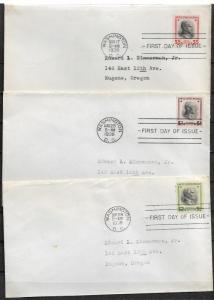 US  832-834   FDC   PRESDENTIAL HIGH VALUES, UNCACHETED