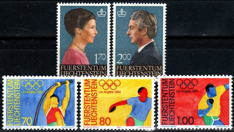 Liechtenstein #784-6, 799-800 MNH CV $5.80 (X9742)