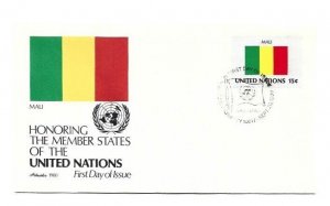 United Nations #332 15c Flag Series 1980, Mali, Artmaster FDC