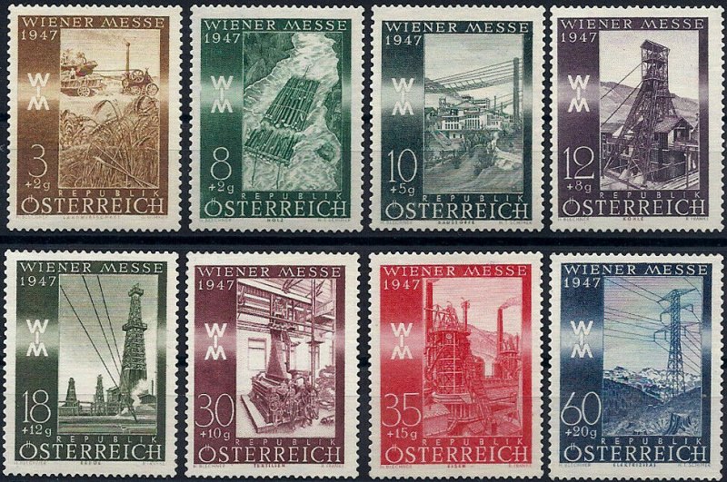 1947 Austria Vienna Fair, Industry, Electricity, Oil, Wood, compl set VF/MNH!