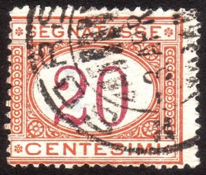 1894, Italy 20c, Used, Sc J7