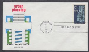 US Mel 1333-15 FDC. 1967 5c Urban Planning, Fluegel Color Cachet, VF