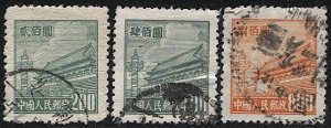 CHINA  PRC 1950 Sc 86,88,90 Used  VF - Gate of Heavenly Peace